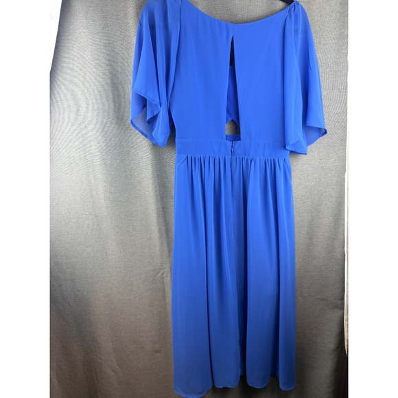 $118 BCBGeneration Women's Blue Flutter Sleeve Cutout Fit & Flare Dress Size 8 - Picture 7 of 11